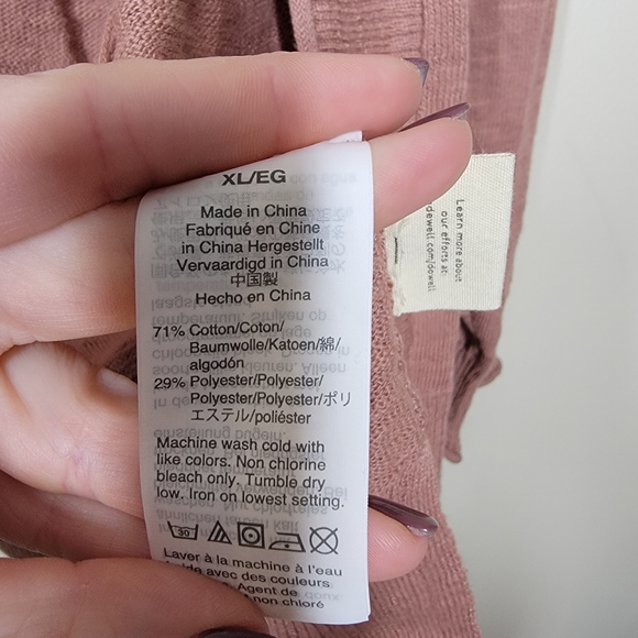 Madewell open front cardigan mauve size XL - Picture 3 of 5